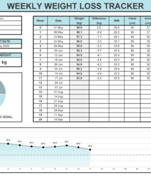 Weekly Weight Loss Tracker Template 01