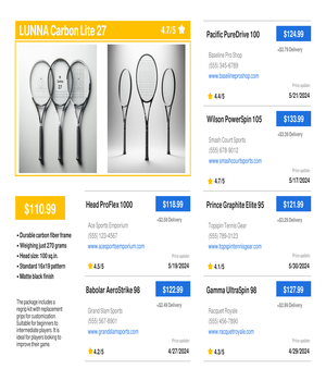 Product Price Comparison Template